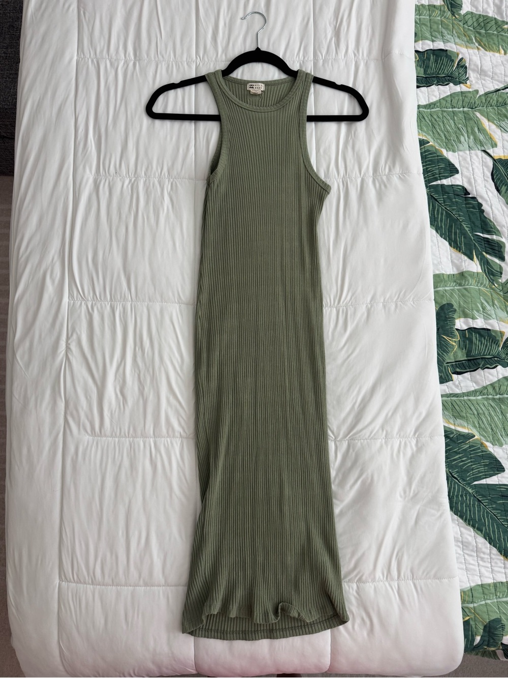 Billabong Olive Ribbed Tank Midi Dress - Sage Green